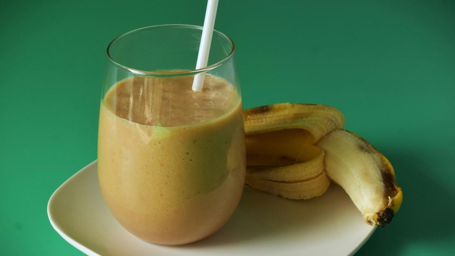 Ilustrasi kopi susu pisang