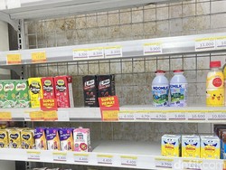 Susu UHT di Minimarket-Toko Grosir Palembang Kosong