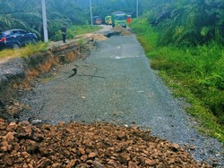 Jalan Nasional di Nunukan Ambles 2 Meter, Banyak Kendaraan Tertahan