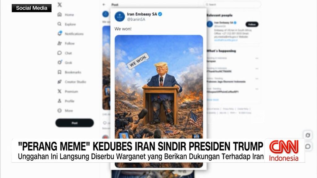 VIDEO: "Perang Meme" Kedubes Iran Sindir Presiden Trump