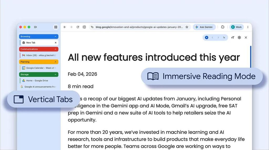 Google Chrome Kasih Opsi Tab Vertikal, Bisa Buka Tab Lebih Nyaman