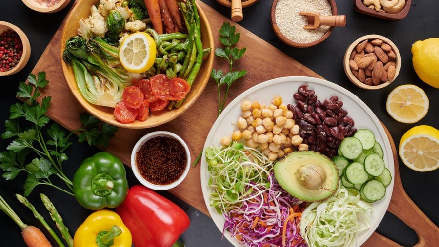 Ilustrasi vegetarian&comma; sayur&comma; sayuran&comma; diet