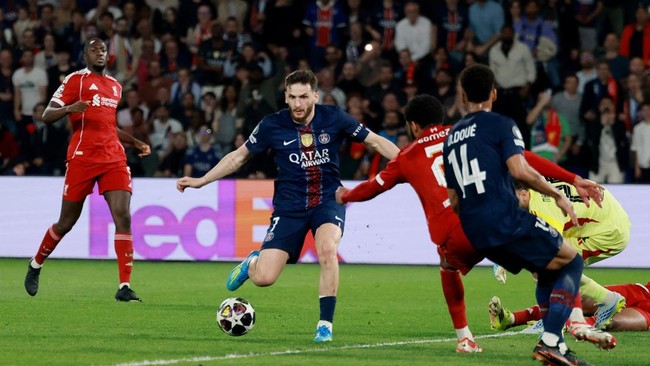 Paris Saint-Germain (PSG) meraih kemenangan 2-0 atas Liverpool pada leg pertama perempat final Liga Champions di Parc des Princes, Kamis (9/4) dini hari WIB.