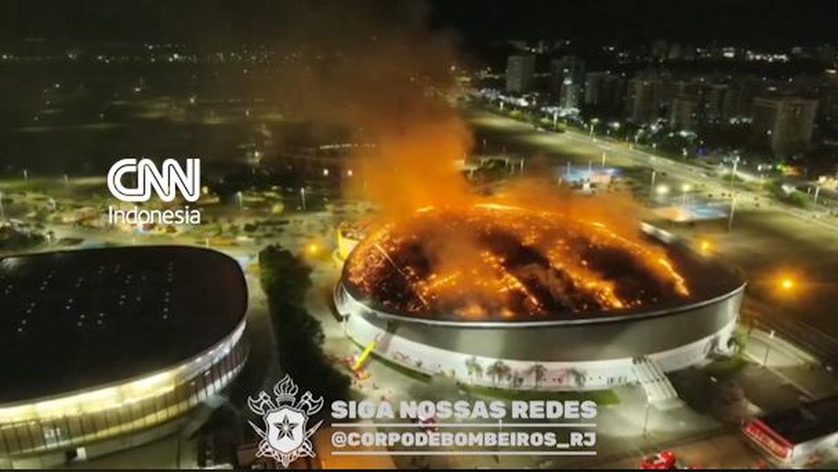Penampakan Kebakaran di Stadion Olimpiade Brasil