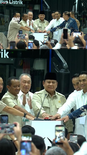 Momen Prabowo Resmikan Pabrik Perakitan Kendaraan Listrik Pertama RI
