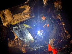 Dua Truk di Muratara Tabrakan, 1 Sopir Tewas Terpanggang