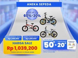 Sepeda Anak Rp 1 Juta Cuma di Transmart Full Day Sale