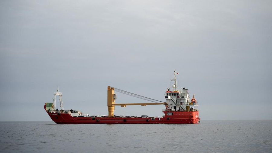 A vessel at the Strait of Hormuz, off the coast of Oman’s Musandam province, April 12, 2026. REUTERS     TPX IMAGES OF THE DAY