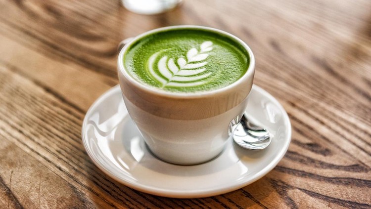 Ilustrasi matcha latte