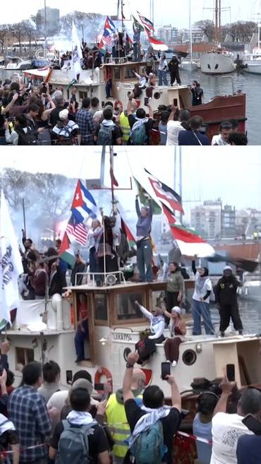 Puluhan Kapal Global Sumud Flotilla Berlayar Menuju Gaza dari Spanyol