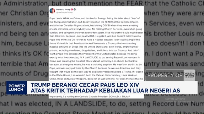 Video: Trump Berang! Cecar Paus Leo XIV Atas Kritik Pada Kebijakan AS