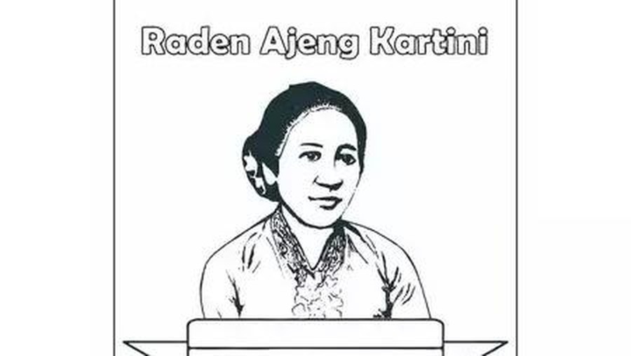 3 Kertas Gambar Ibu Kartini untuk Lomba Mewarnai Anak