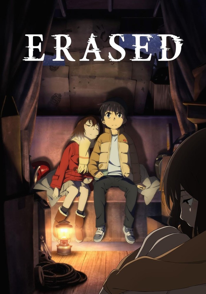 Rekomendasi anime yang perlu ditonton untuk newbie. anime dengan genre thriller, fantasi, dan misteri, luangkan waktumu untuk menonton Erased (Boku dake ga Inai Machi). Anime ini berkisah tentang seorang anak laki-laki bernama Fujinuma Satoru yang mengalami peristiwa ajaib yang membuatnya kembali ke masa lalu.