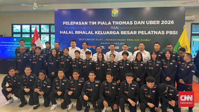 Tim Thomas Uber Indonesia resmi dilepas PBSI, Rabu (15/4), dan akan berangkat menuju Denmark pada Kamis (16/4).