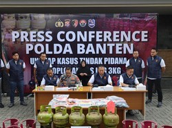 Polda Banten Bongkar Pangkalan Elpiji Oplosan di Lebak, 3 Orang Ditangkap