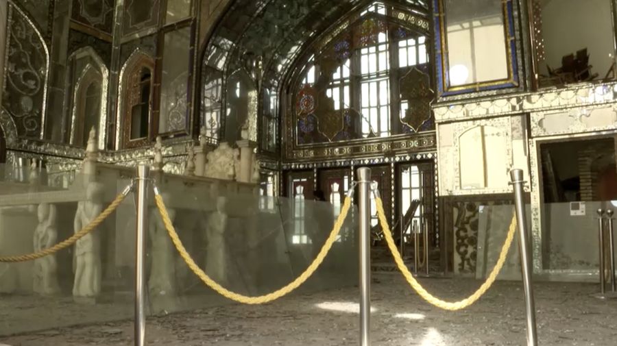 Istana Golestan nan terdaftar sebagai Situs Warisan Dunia UNESCO di Teheran dan kompleks Sa'dabad termasuk di antara situs-situs nan rusak. (Reuters TV)