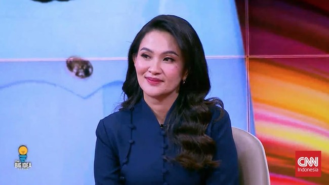 Gubernur Maluku Utara, Sherly Tjoanda memberikan pemaparan dalam The Big Idea Forum dengan tema Daya Perempuan: Merawat Kehidupan, Memimpin Perubahan di Jakarta, Kamis (16/4/2026).