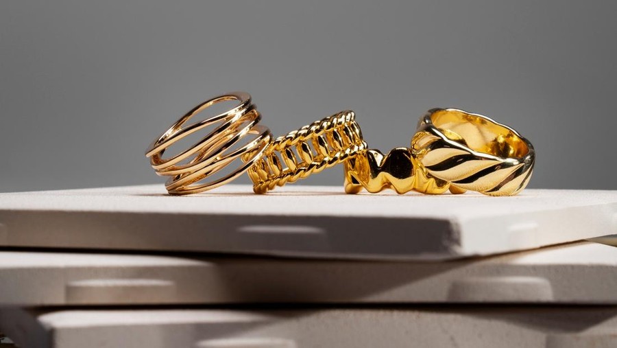 Ilustasi emas perhiasan cincin emas