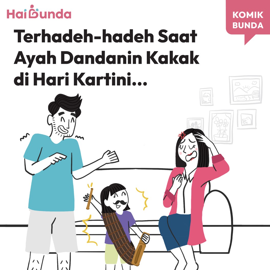 Hari Kartini setiap tahun diperingati dengan kreatif oleh anak-anak sekolah&period; Termasuk Si Kakak yang tahun ini didandani oleh Ayah&period; Gimana ya penampilannya&quest;