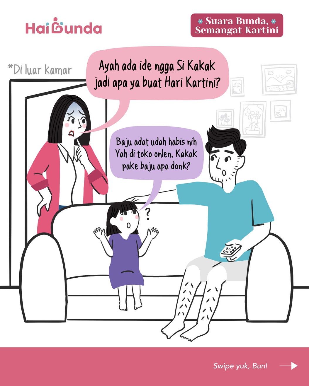 Hari Kartini setiap tahun diperingati dengan kreatif oleh anak-anak sekolah&period; Termasuk Si Kakak yang tahun ini didandani oleh Ayah&period; Gimana ya penampilannya&quest;