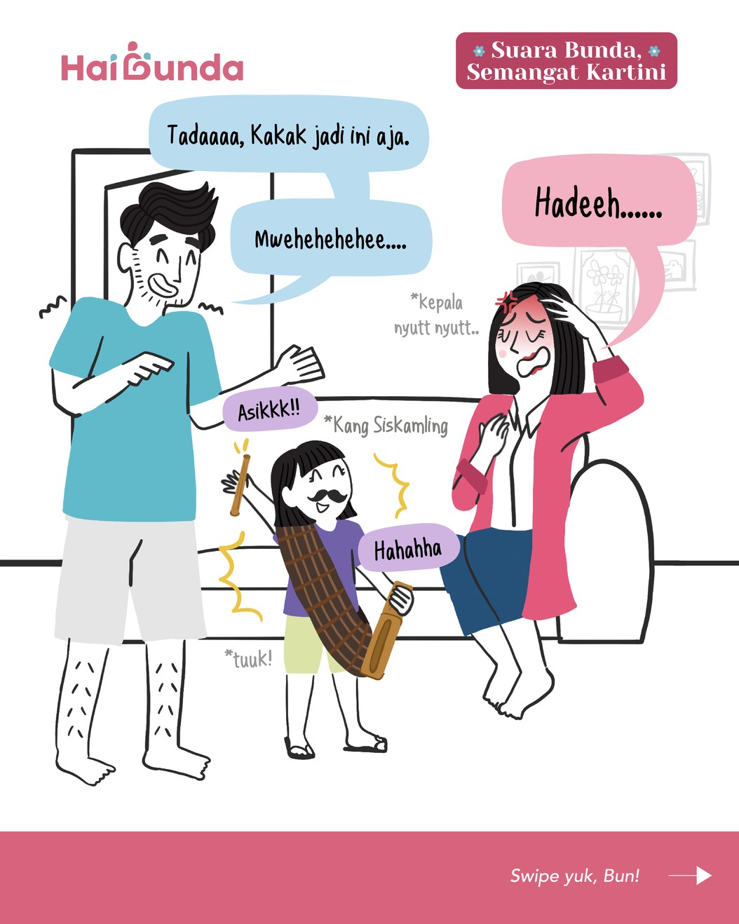 Hari Kartini setiap tahun diperingati dengan kreatif oleh anak-anak sekolah&period; Termasuk Si Kakak yang tahun ini didandani oleh Ayah&period; Gimana ya penampilannya&quest;