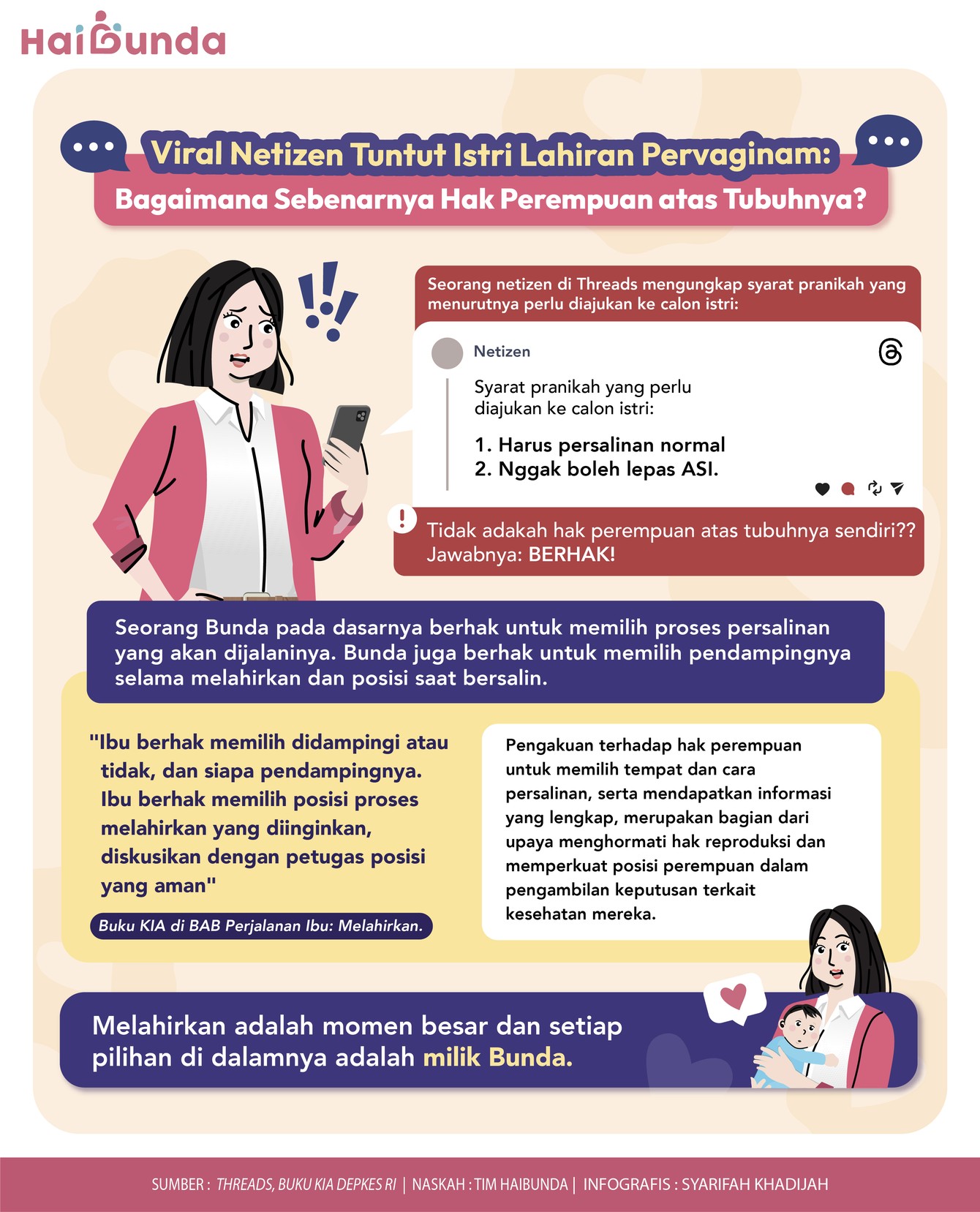 Beberapa waktu lalu&comma; unggahan netizen di Thread viral karena mengajukan dua syarat menikah&period; Salah satunya calon istrinya harus bersedia melahirkan pervaginam&period;