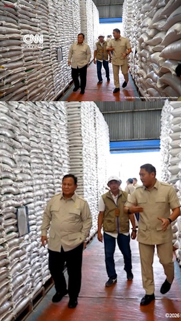 Momen Prabowo Cek Gudang Bulog di Magelang