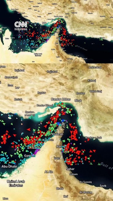 Penampakan Kapal Mondar-mandir usai Iran Kembali Tutup Selat Hormuz