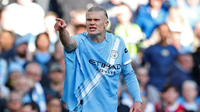 Erling Haaland jadi salah satu pemain yang mendapat sorotan saat Manchester City mengalahkan Arsenal di Liga Inggris, Minggu (19/4).