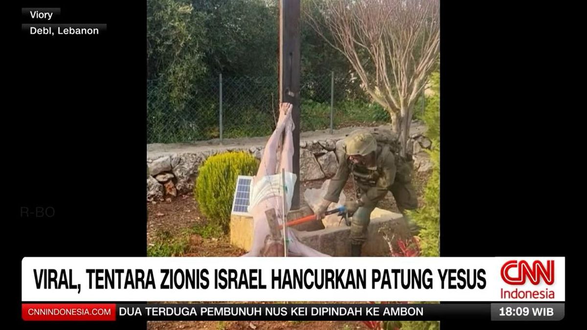 VIDEO: Viral, Tentara Israel Hancurkan Patung Yesus di Lebanon