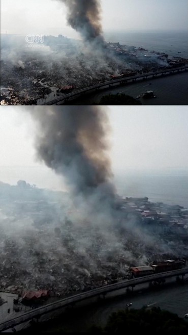 Penampakan Kebakaran Ribuan Rumah di Kampung Terapung Malaysia