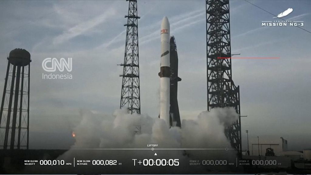 Peluncuran Roket New Glenn Blue Origin, Satelit Tak Capai Orbit Target