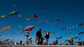 FOTO: Ratusan Layang-Layang Raksasa Hiasi Langit Prancis