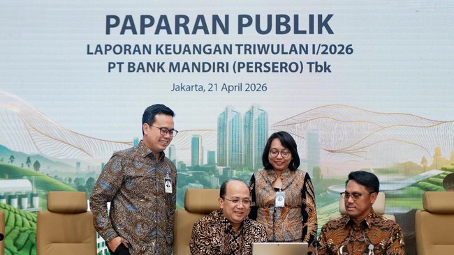 Bank Mandiri mencatat laba Rp15,4 triliun di kuartal I 2026, tumbuh 16,6% YoY, Fokus pada sinergi UMKM dan digitalisasi mendukung pertumbuhan berkelanjutan.