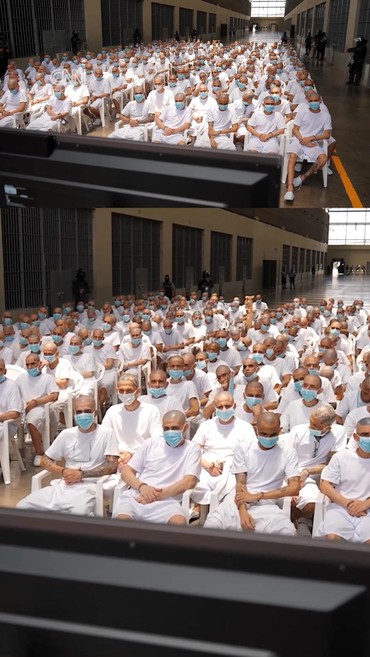 Penampakan Sidang Massal Anggota Gangster Sadis MS-13 di El Salvador