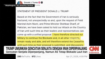 VIDEO: Trump Umumkan Gencatan Senjata dengan Iran Diperpanjang