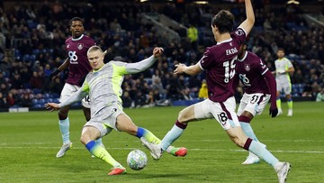 Hasil Liga Inggris: Gol Cepat Haaland Bawa Man City Tekuk Burnley 1-0