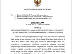 Gubernur Kaltara Bakal Denda Proyek APBD yang Pakai Material Tambang Ilegal