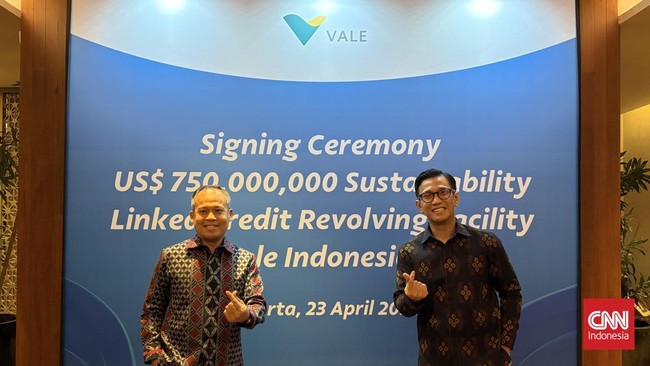 PT Vale Indonesia Tbk meraih pendanaan dengan skema Sustainability-Linked Loan (SLL) senilai US$750 juta atau sekitar Rp12,9 triliun.