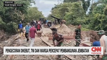 VIDEO: TNI dan Warga Percepat Pembangunan Jembatan di Aceh Singkil