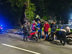 Patroli di Jaktim, Brimob Polda Metro Bubarkan Balap Liar di Jalan Malaka