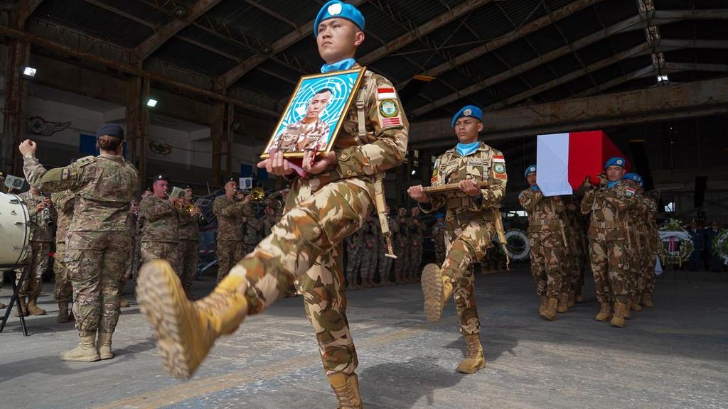 UNIFIL PBB Upacara Penghormatan Kenang TNI yang Gugur Lagi di Lebanon
