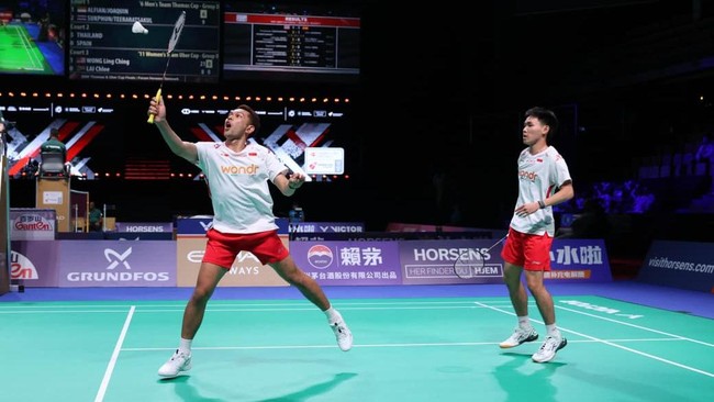 Fajar/Fikri lolos ke babak kedua Singapore Open 2026. (Arsip PBSI)