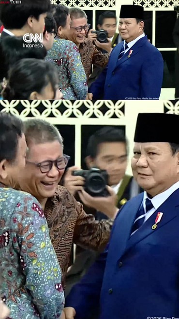 Momen Prabowo-Gibran Salami Rocky Gerung di Istana