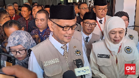 Menteri Haji dan Umrah, Mochamad Irfan Yusuf atau Gus Irfan. (CNNIndonesia/Farid)