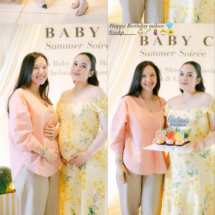 <p>Potret kehamilan Athina ini juga sempat dibagikan sang sahabat, artis Chelsea Islan. Athina memamerkan <em>baby bump</em> kehamilannya saat datang ke acara <em>baby shower</em> kehamilan Chelsea Islan belum lama ini. (Foto: Instagram @rharyantoracing)</p>