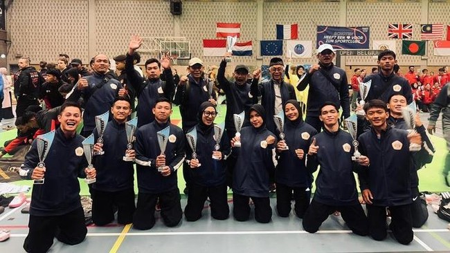 Tim nasional pencak silat Indonesia berhasil meraih 4 medali emas dan 1 perak di Belgium Open Pencak Silat Championship 2026 di Schoten, Belgia.