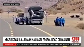VIDEO: Bus Jamaah Haji Asal Probolinggo Kecelakaan di Madinah