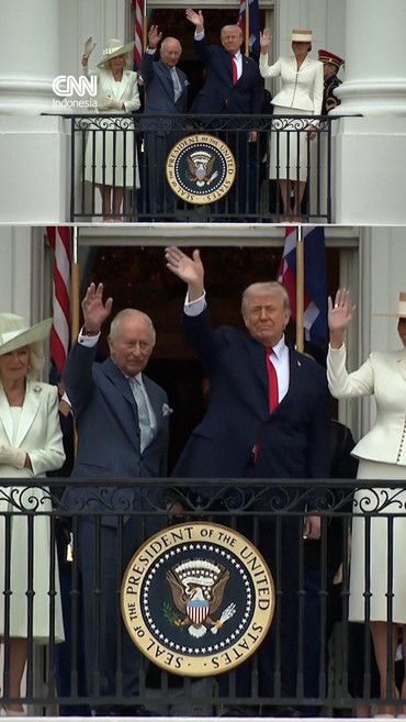 Momen Pertemuan Raja Charles dan Donald Trump di Gedung Putih