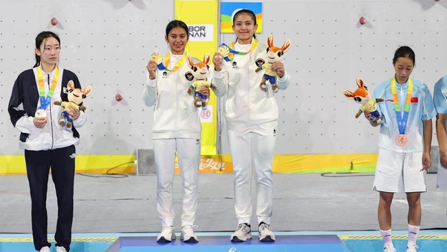 Kontingen Indonesia meraih medali emas dan dua perak di Asian Beach Games Sanya 2026. Menpora Erick Thohir apresiasi prestasi atlet panjat tebing.